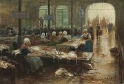 Lionel Walden The Fish Market, oil